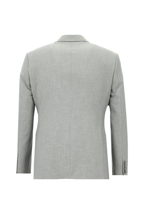 Medium Grey 7 Drop Slim Fit Narrow Cut Elastic Waist Drawstring Patterned Suit