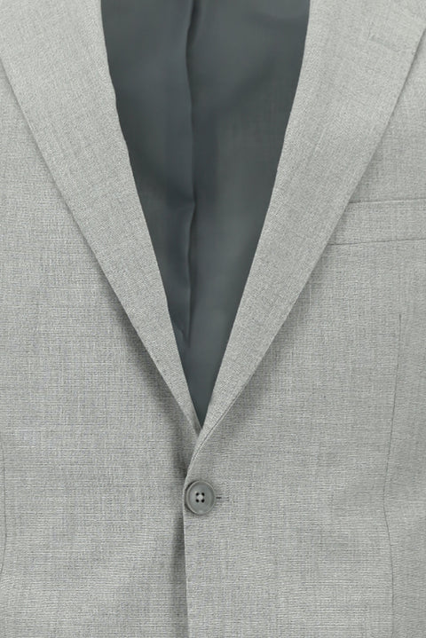 Medium Grey 7 Drop Slim Fit Narrow Cut Elastic Waist Drawstring Patterned Suit