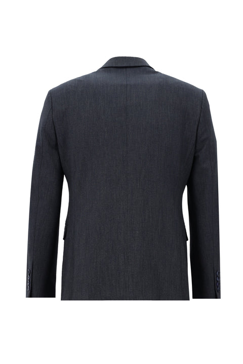 Dark Navy 7 Drop Slim Fit Narrow Cut Elastic Waist Drawstring Patterned Suit