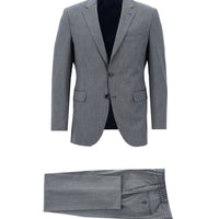 Dark Blue 7 Drop Slim Fit Narrow Cut Elastic Waist Drawstring Patterned Suit