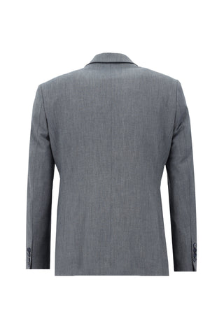  Koyu Mavi  7 Drop Slim Fit Dar Kesim Beli Lastikli İpli Desenli Takım Elbise