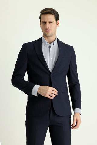  Koyu Lacivert 7 Drop Slim Fit Dar Kesim Takım Elbise