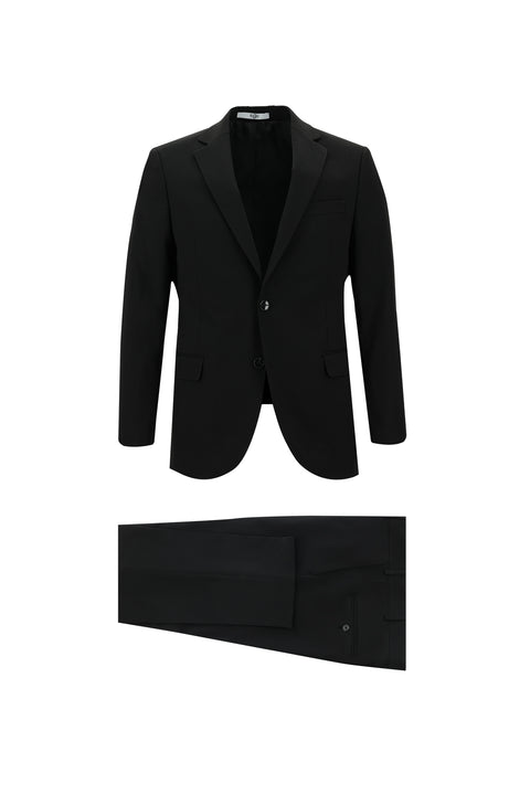 Black 6-Drop Regular Fit Standard Cut Suit