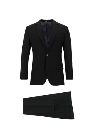  Siyah 7 Drop Super Slim Fit Eksra Dar Kesim Takım Elbise