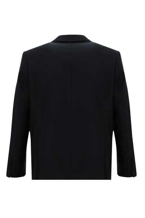 Black and Navy Blue 4-Drop Relaxed Fit Suit