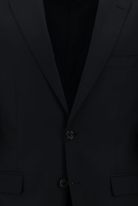 Black and Navy Blue 4-Drop Relaxed Fit Suit
