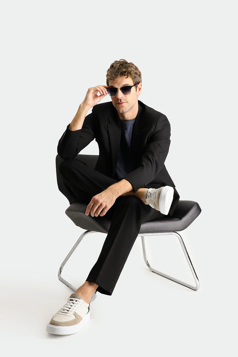 Black 7 Drop Slim Fit Narrow Cut Super Stretch Suit