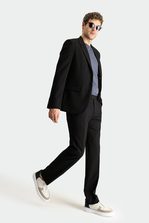 Black 7 Drop Slim Fit Narrow Cut Super Stretch Suit