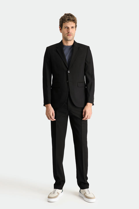 Black 6 Drop Regular Fit Standard Cut Super Stretch Suit