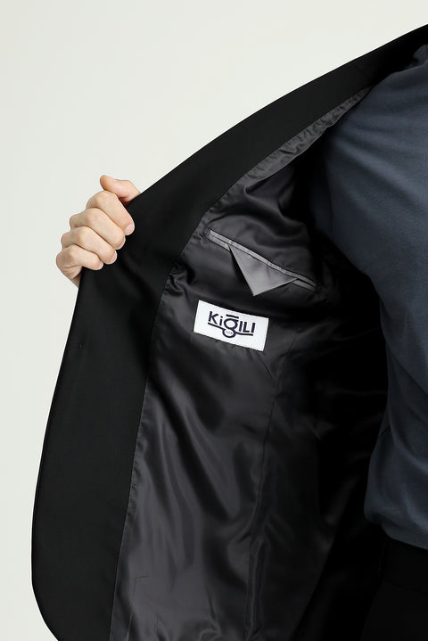 Black 7 Drop Slim Fit Narrow Cut Super Stretch Suit