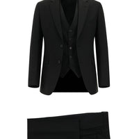 Black 7 Drop Slim Fit Suit with Vest