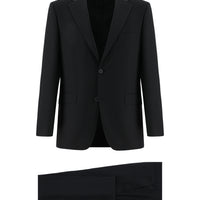Black 4-Drop Relaxed Fit Suit with Elastic Waistband and Drawstring