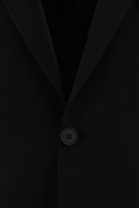 Black 4-Drop Relaxed Fit Suit with Elastic Waistband and Drawstring