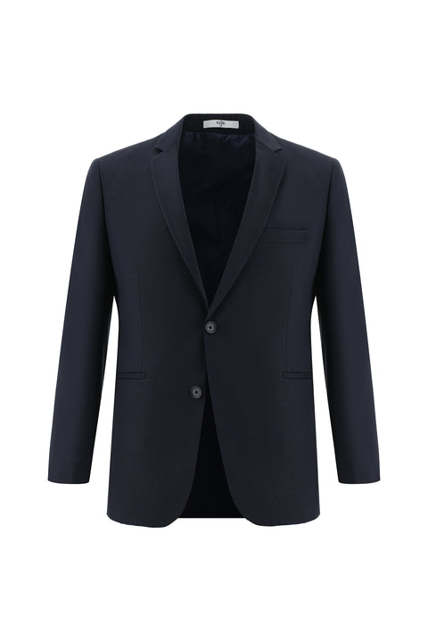 Dark Navy 4-Drop Relaxed Fit Suit with Elastic Waistband and Drawstring