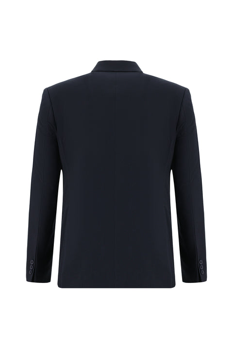 Dark Navy 4-Drop Relaxed Fit Suit with Elastic Waistband and Drawstring
