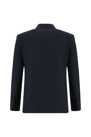  Koyu Lacivert 7 Drop Slim Fit Dar Kesim Beli Lastikli İpli Takım Elbise