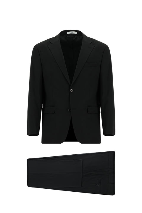 Black 4-Drop Relaxed Fit Suit
