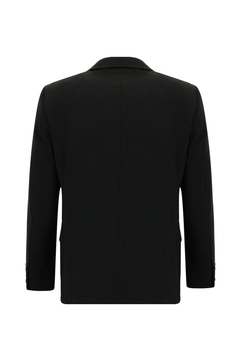 Black 6-Drop Regular Fit Standard Cut Double-Breasted Suit