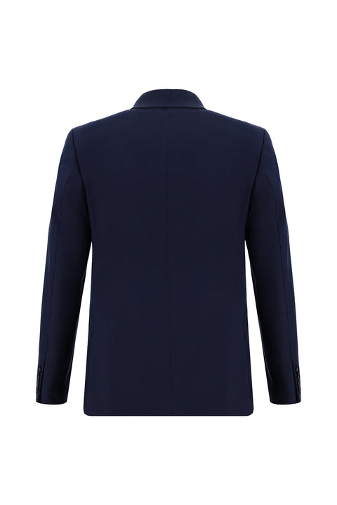 Dark Navy 7 Drop Super Slim Fit Extra Narrow Cut Patterned Suit