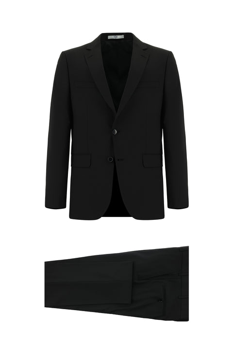 Black 4-Drop Relaxed Fit Suit
