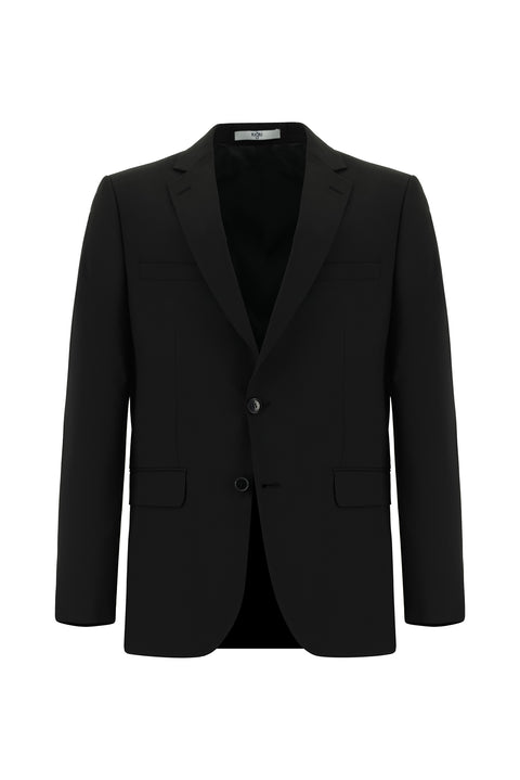 Black 6-Drop Regular Fit Standard Cut Suit