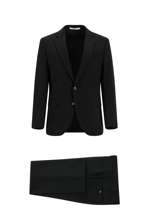 Black 4-Drop Relaxed Fit Suit