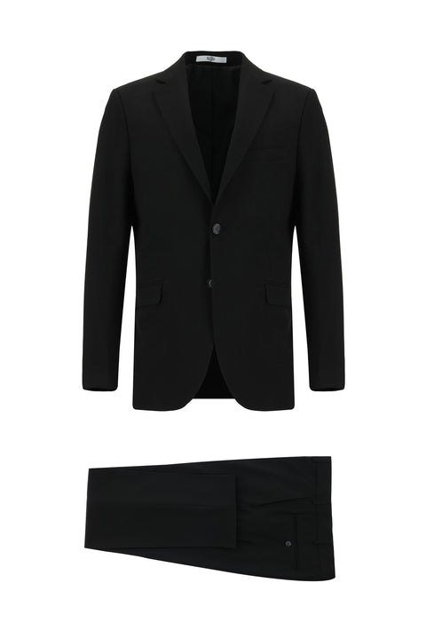Black 6-Drop Regular Fit Standard Cut Suit