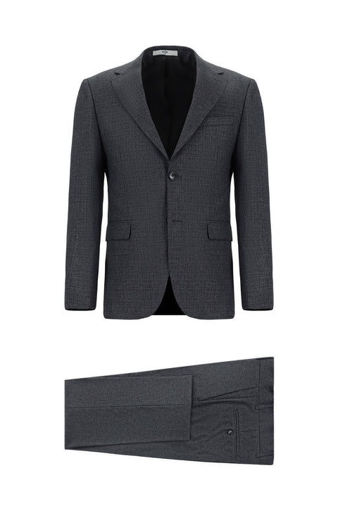 Medium Gray 4-Drop Relaxed Fit Suit