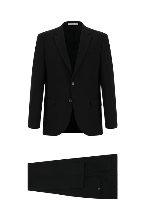 Black 4-Drop Relaxed Fit Suit