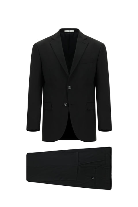 Black 6-Drop Regular Fit Standard Cut Suit