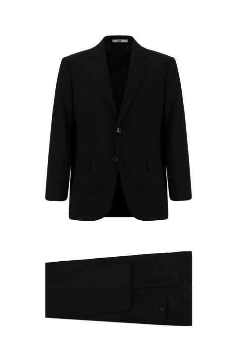 Black 4-Drop Relaxed Fit Suit