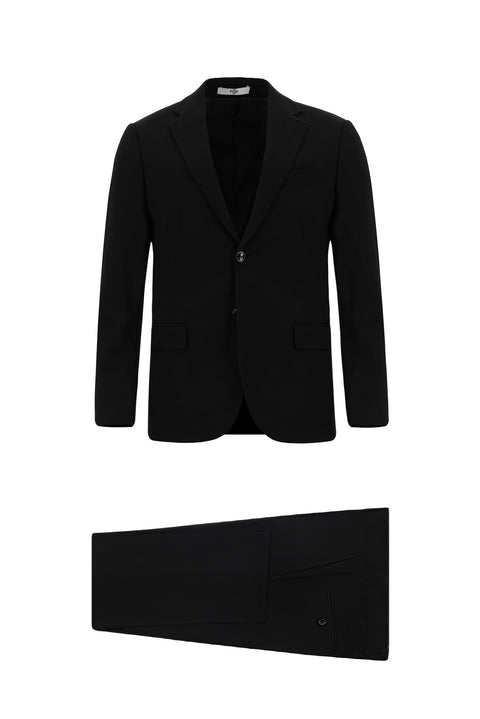 Black 4-Drop Relaxed Fit Suit