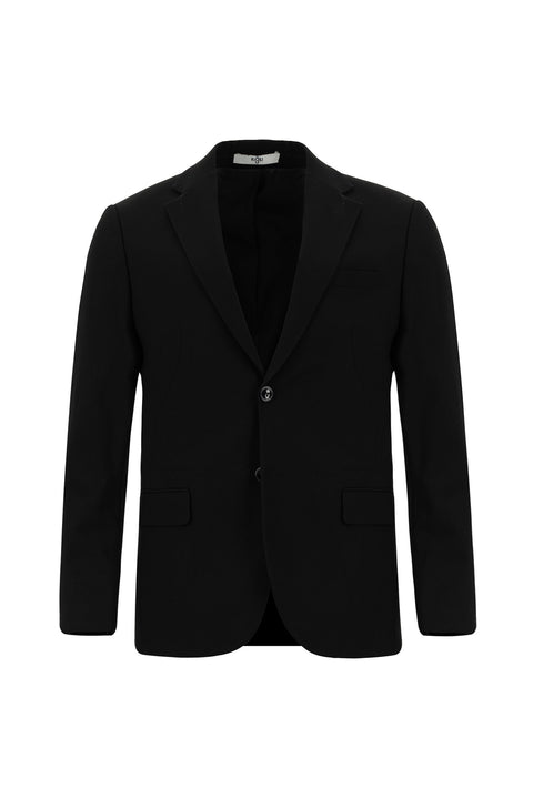 Black 6-Drop Regular Fit Standard Cut Suit