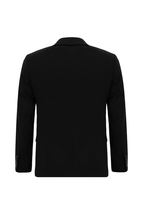 Black 6-Drop Regular Fit Standard Cut Suit