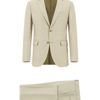 Light Beige 7 Drop Slim Fit Narrow Cut Suit