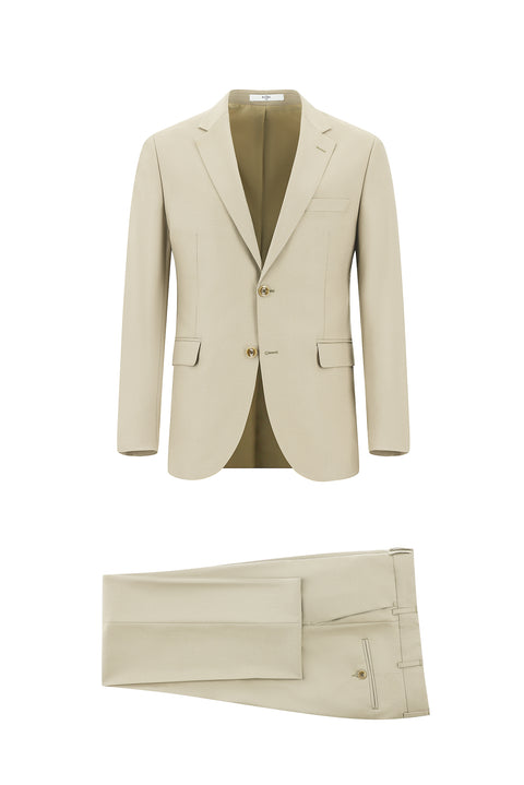 Light Beige 7 Drop Slim Fit Narrow Cut Suit