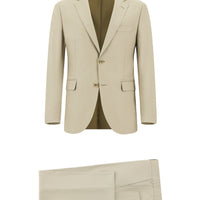 Medium Beige 7 Drop Slim Fit Suit