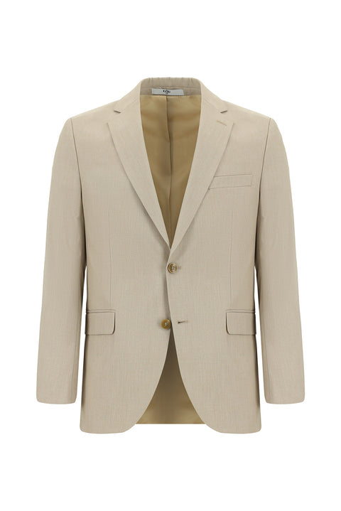 Medium Beige 7 Drop Slim Fit Suit