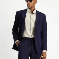 Dark Navy 7 Drop Slim Fit Suit with Elastic Waistband and Drawstring
