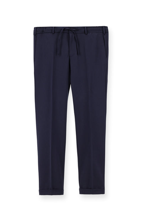 Dark Navy 7 Drop Slim Fit Suit with Elastic Waistband and Drawstring