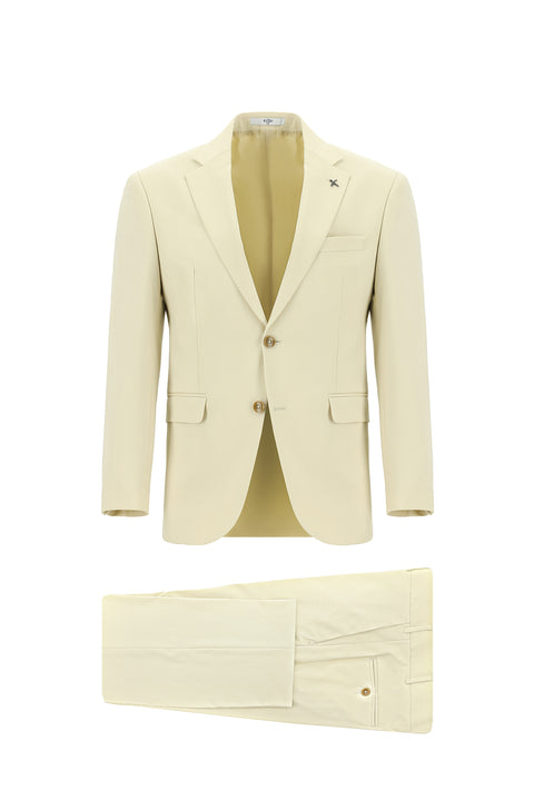Cream 7 Drop Slim Fit Narrow Cut Suit