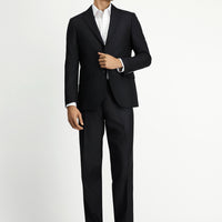 Black 4 Drop Relaxed Fit Notch Lapel Suit