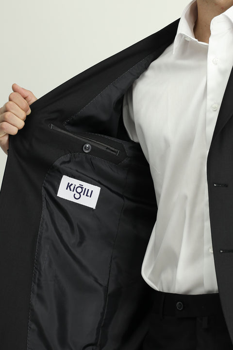 Black 7 Drop Super Slim Fit Extra Narrow Lapel Suit