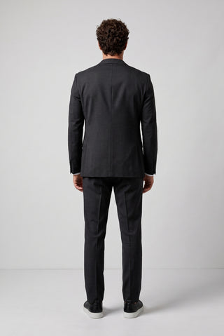 Koyu Füme 7 Drop Slim Fit Dar Kesim Mono Yaka Takım Elbise