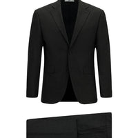Dark Charcoal 8-Drop Muscle Fit Long Athletic Cut Mono Collar Suit