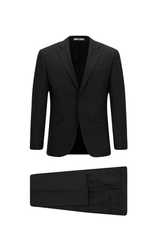  Koyu Füme 7 Drop Slim Fit Dar Kesim Mono Yaka Takım Elbise