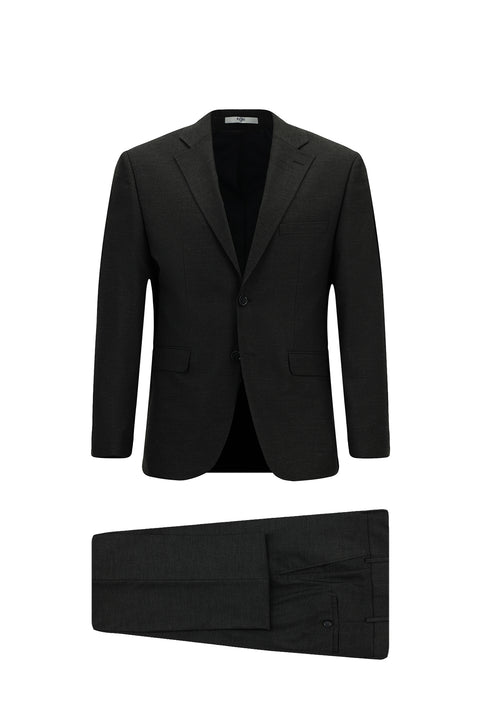 Dark Smoke 8-Drop Long Slim Fit Mono Lapel Suit