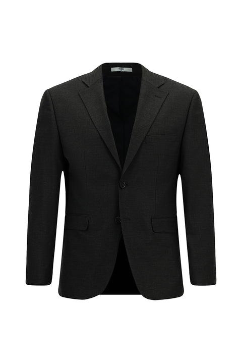 Dark Charcoal 8-Drop Muscle Fit Long Athletic Cut Mono Collar Suit