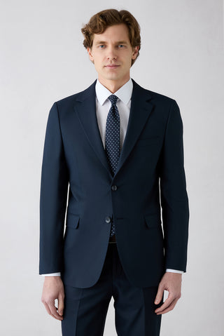  Koyu Lacivert 7 Drop Super Slim Fit Eksra Dar Kesim Mono Yaka Takım Elbise