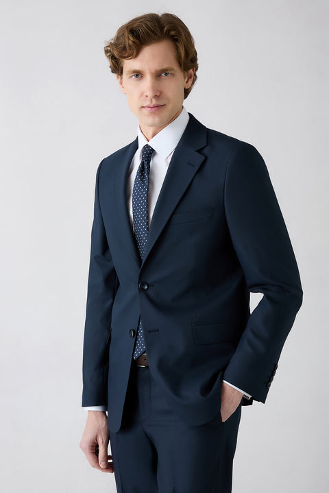Koyu Lacivert 6 Drop Regular Fit Standart Kesim Mono Yaka Takım Elbise